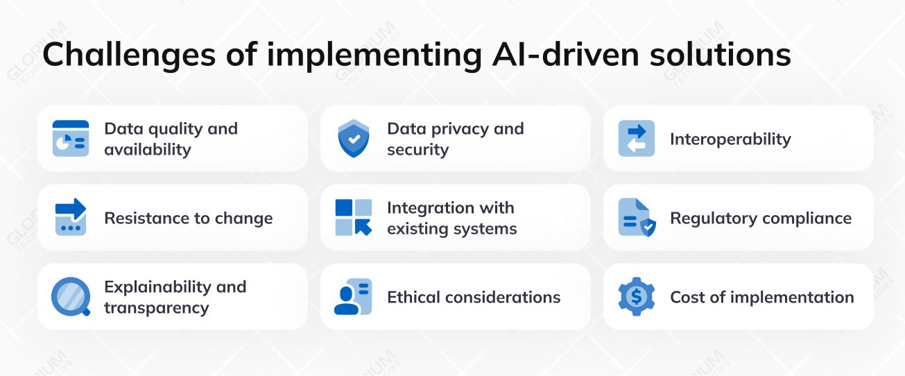 Challenges of implementing AI driven solutions